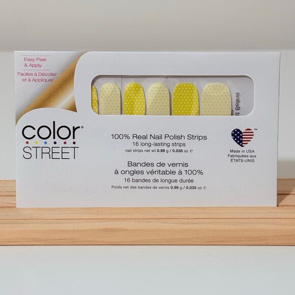 New Color Street “Bikinis and Bellinis” Yellow & White Polka-Dot Nail Strips - Picture 3 of 5